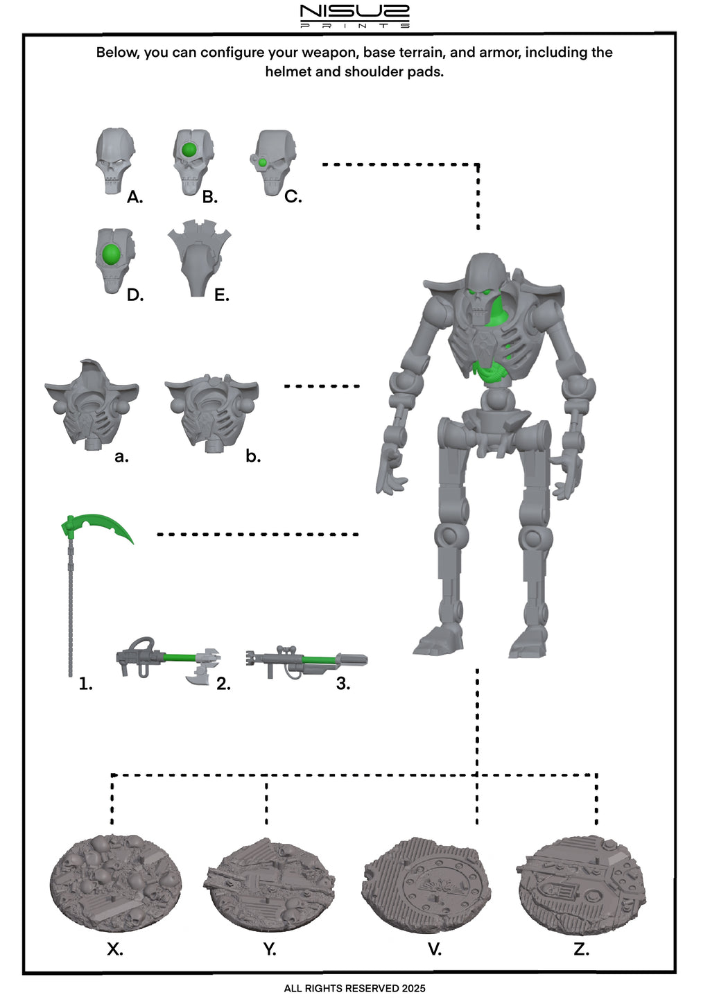 Necro-Mech - Undead Tech-Skeleton - 3D Printed Action Figure – Collectible Figure (FDM, PLA)