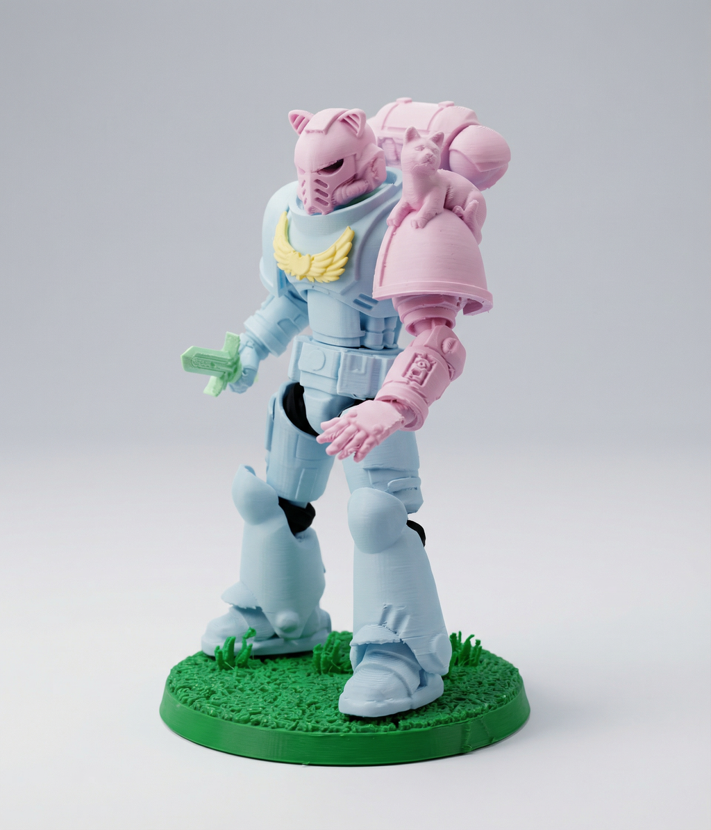 Kitten Paws – Galaxy Commando
Custom 3D Printed Collectible Figure (FDM, PLA)